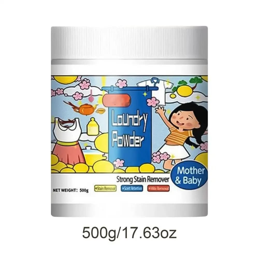 Lessive en poudre 500g naturelle super concentrée détachante nettoyage en profondeur pour vêtements,