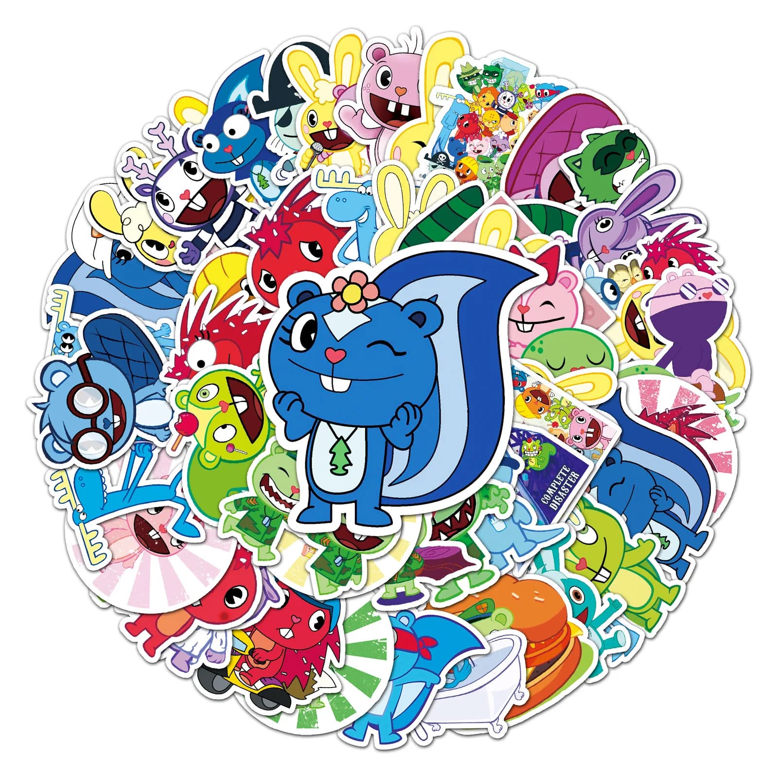10/30/50pcs Dessin Animé Happy Tree Friends Autocollants Ordinateur Portable Vélo Voyage Bagages Drô