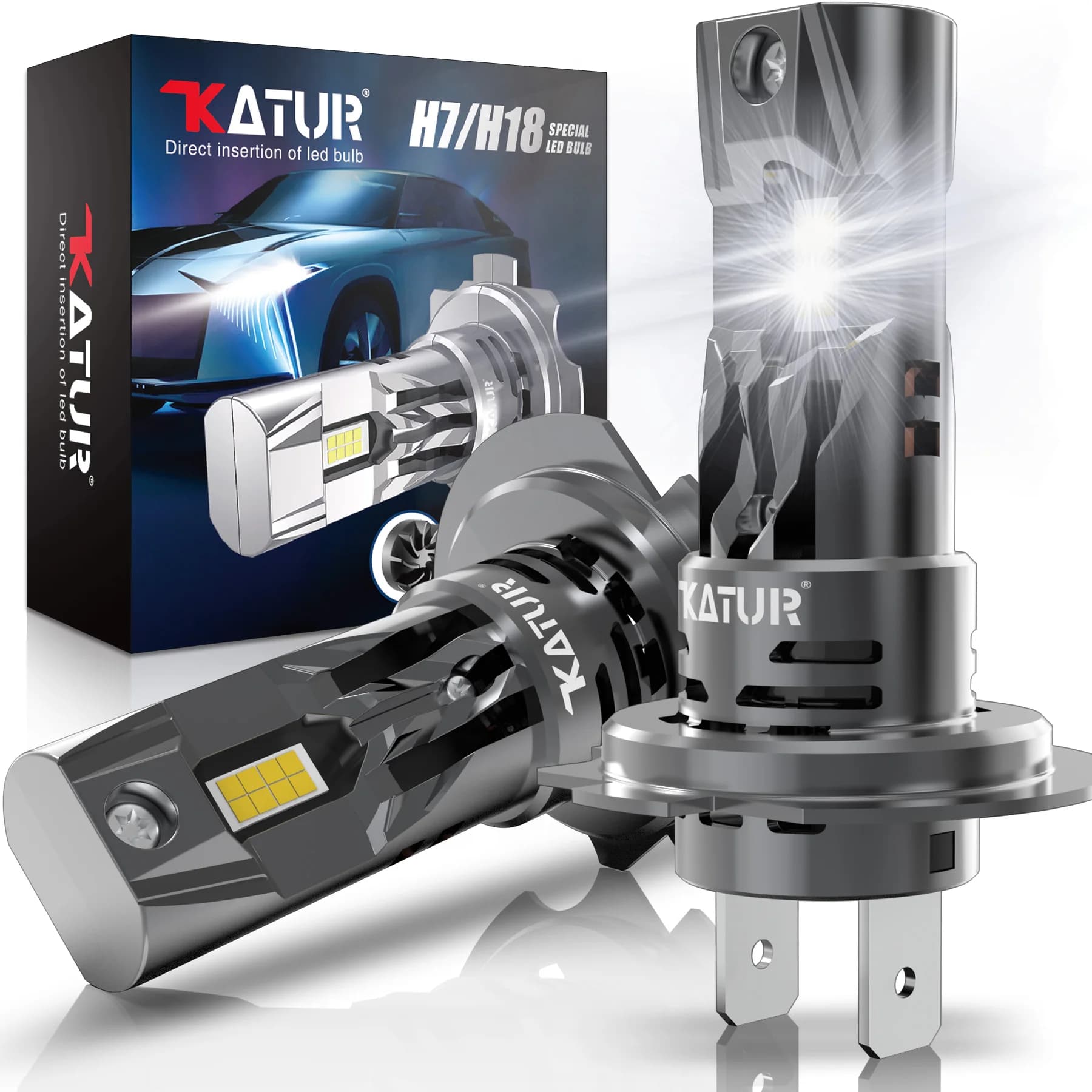Ampoules de phares LED H7 Turbo haute puissance, 2 pièces, 20000LM 100W H7, puces CSP pour phares de