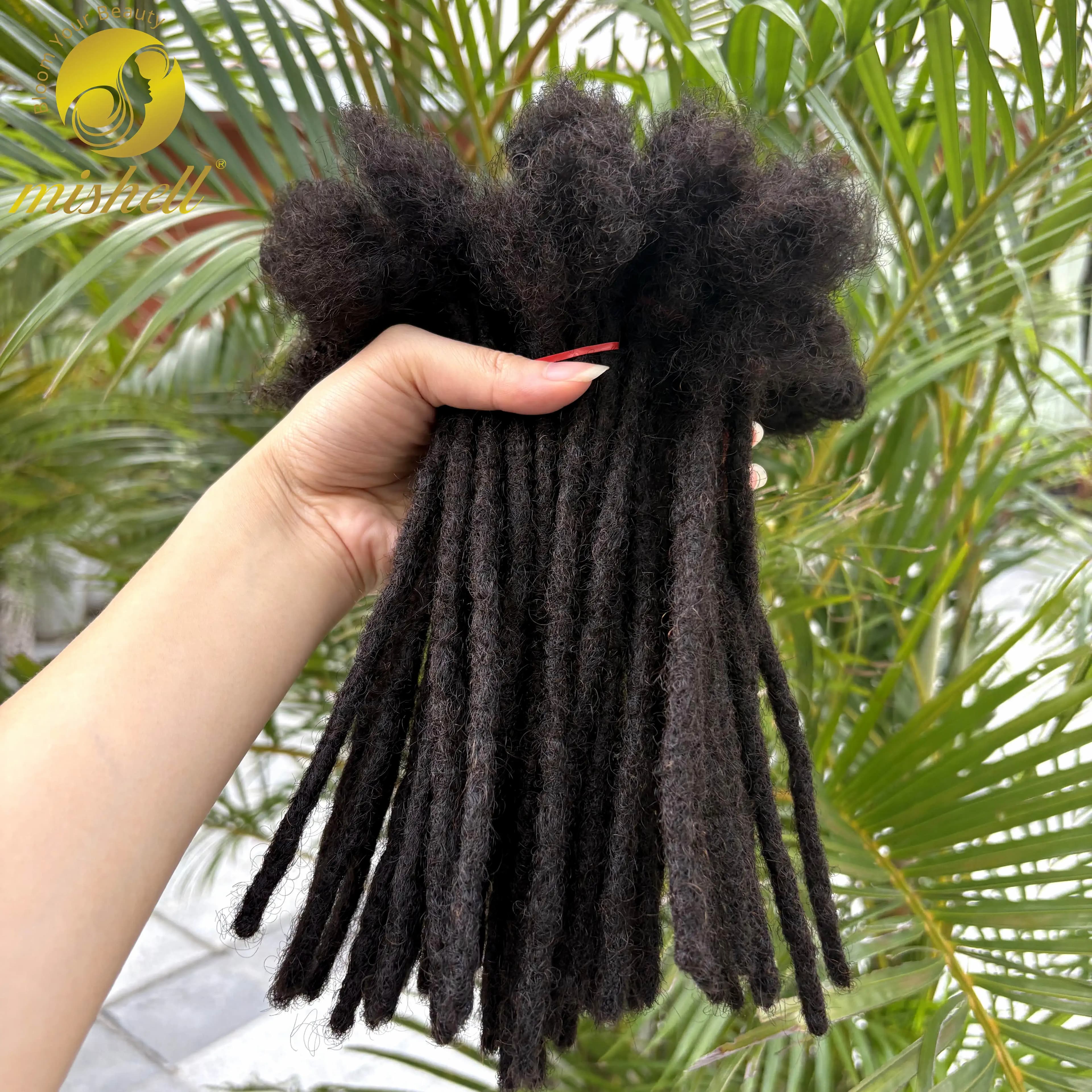 Extensions de dreadlocks en cheveux humains 100% naturels, 0,6 cm, 4-8 pouces, 50 mèches, entièremen