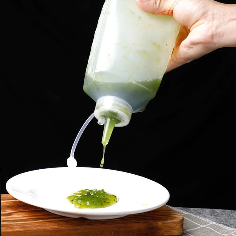 Bouteille à condiments à presser de 450 à 1000ml, avec couvercle, bouteille à presser en plastique, 