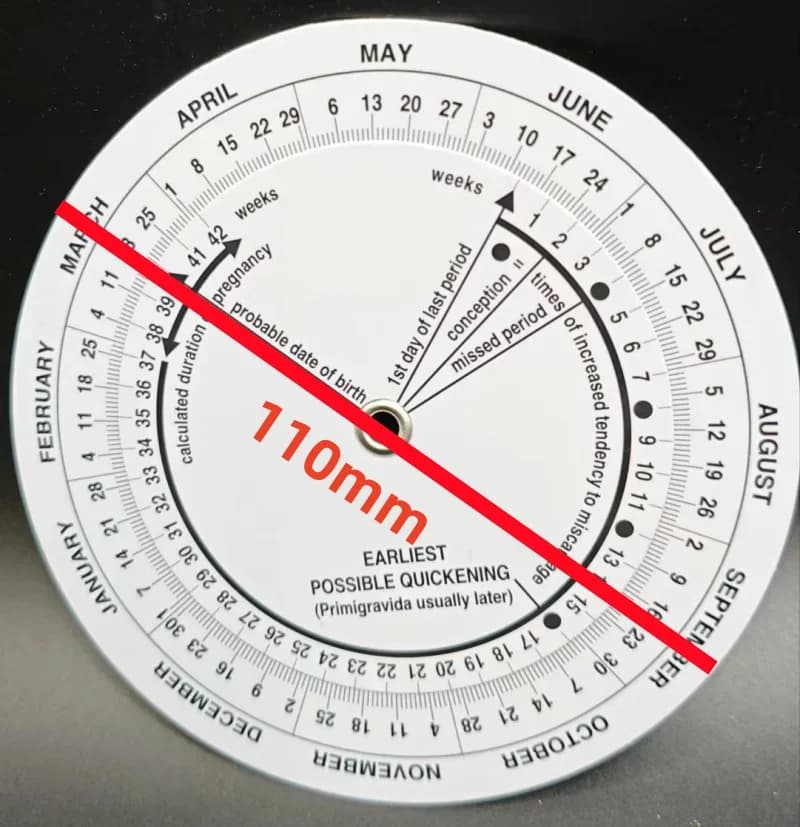 Calculatrice de roue d'obstétrique en plastique, tableau de date né des gestes, disque de grossesse 