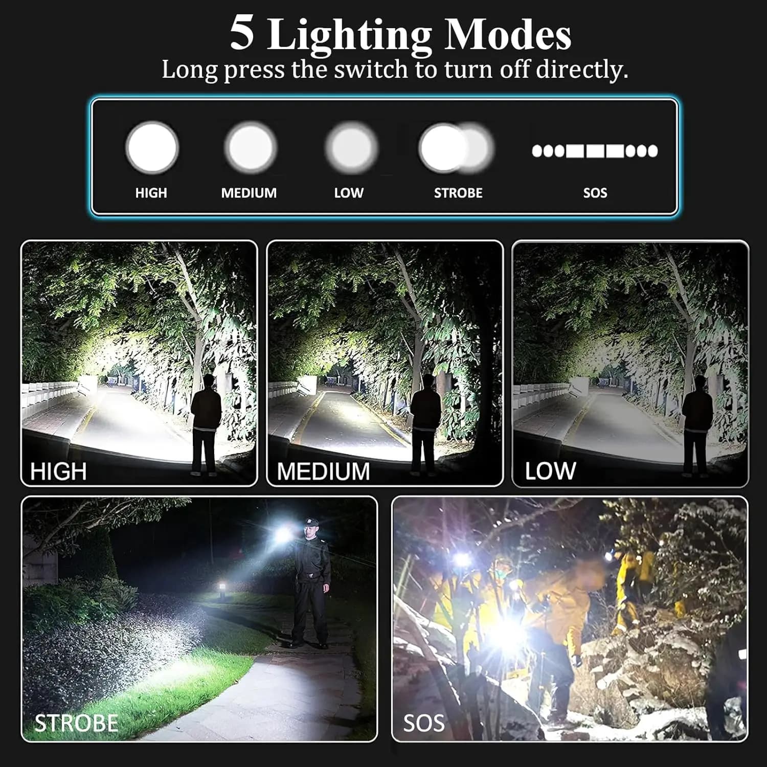 Dullantern-Lampe de poche LED aste avec chargement USB, lampe de poche ultra injuste, haute puissanc
