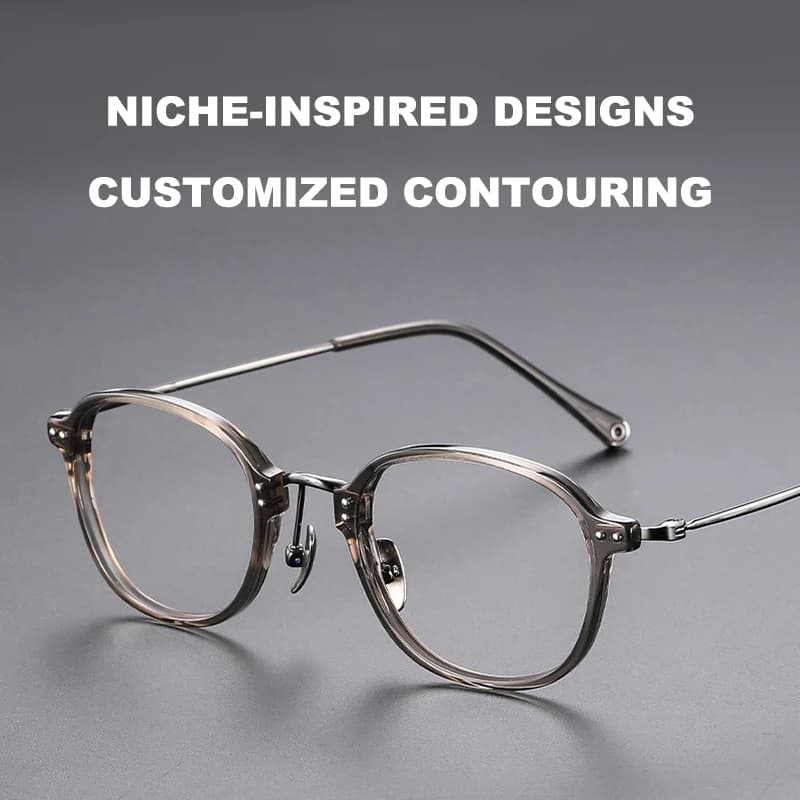Lunettes rétro à monture ovale ultralégère, montures en acétate de titane pur, lunettes de styliste 