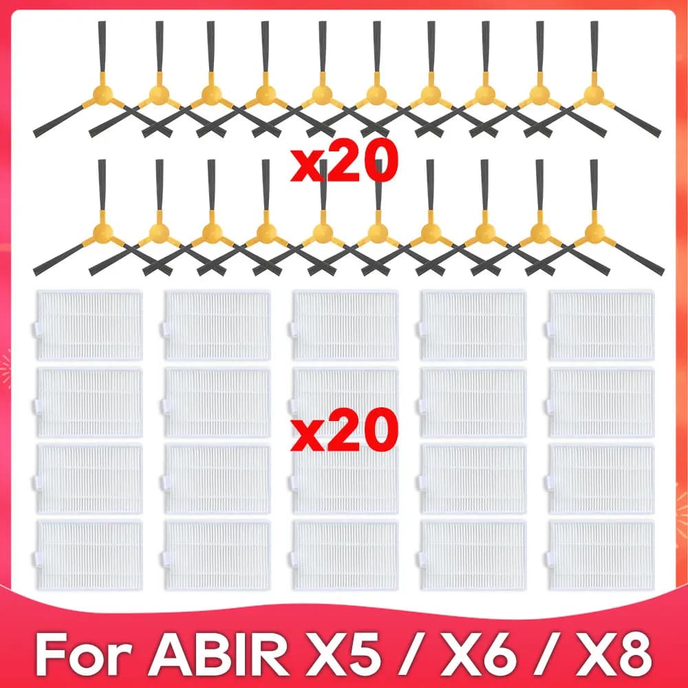 Filtre Hepa à brosse latérale pour aspirateur robot, accessoire compatible avec ABIR X5 / X6 / X8 / 