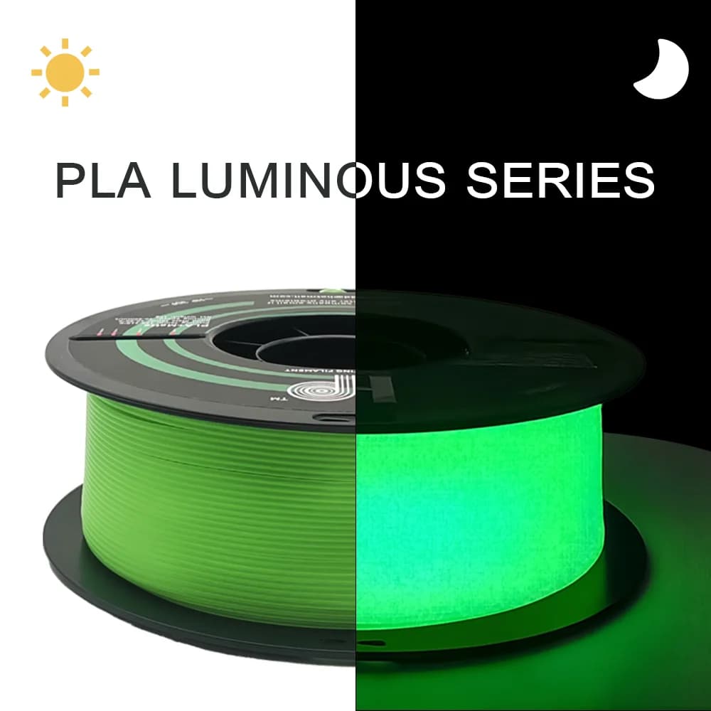 Filament d'imprimante 3D HP3DF, Filament PLA qui brille dans la nuit 1.75mm +/- 0.02mm 1KG, lisse 10