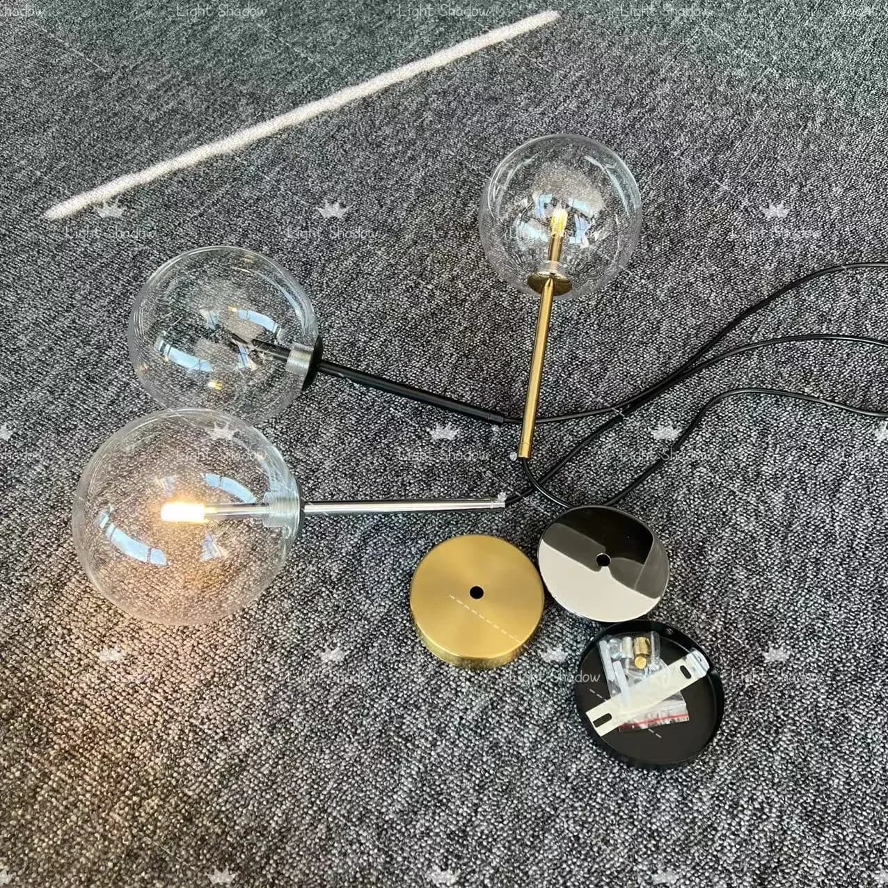 Lampe de pendentif LED moderne boule de verre chambre suspendue salon nordique décor intérieur éclai