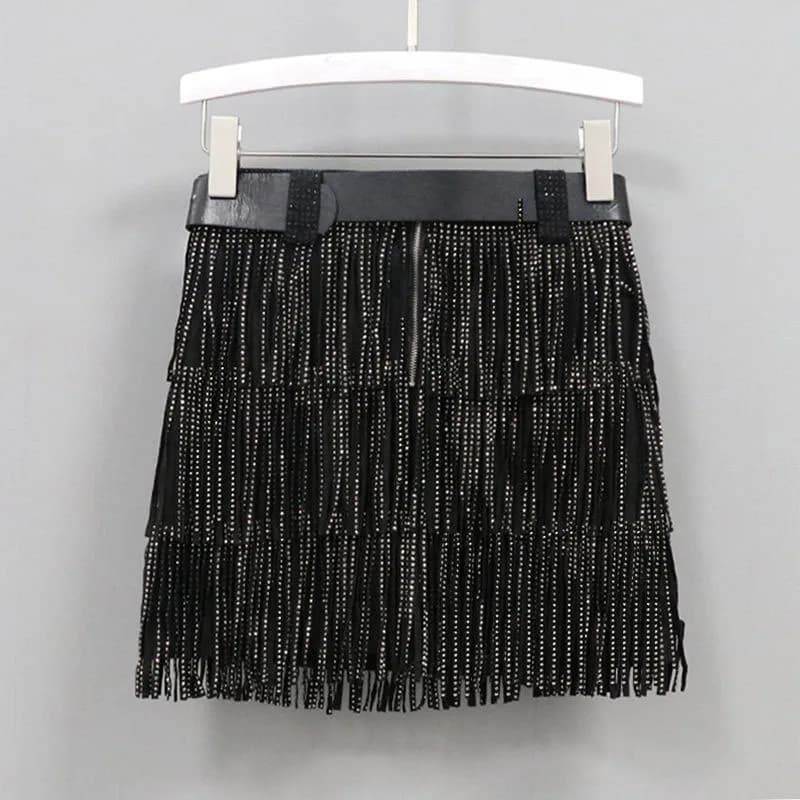 Ensemble jupe trapèze taille haute avec ceinture pour femmes, jupes courtes tarière, mode féminine, 