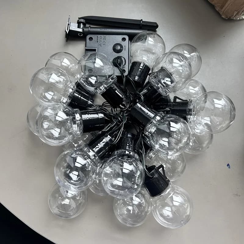 Guirlande lumineuse Led solaire d'extérieur, ampoule de rue G50, pour jardin, vacances, décoration d