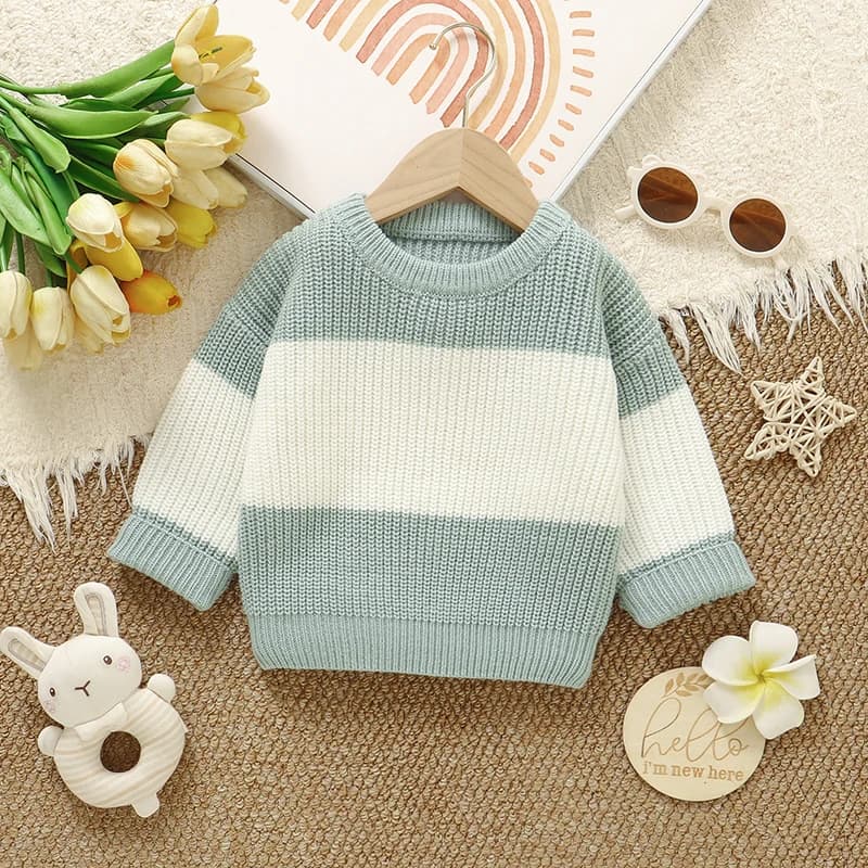 Bébé garçons filles chandails vêtements automne hiver tricoté infantile unisexe pulls col rond manch