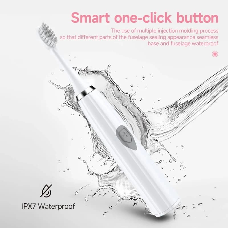 Brosse à dents électrique pour adultes, poils DuPont souples, batterie Portable, étanche IPX7, soins