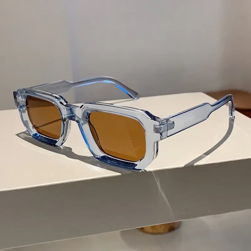 JNPCXI mode bleu carré lunettes de soleil pour femmes hommes rétro luxe concepteur clair lentille lu