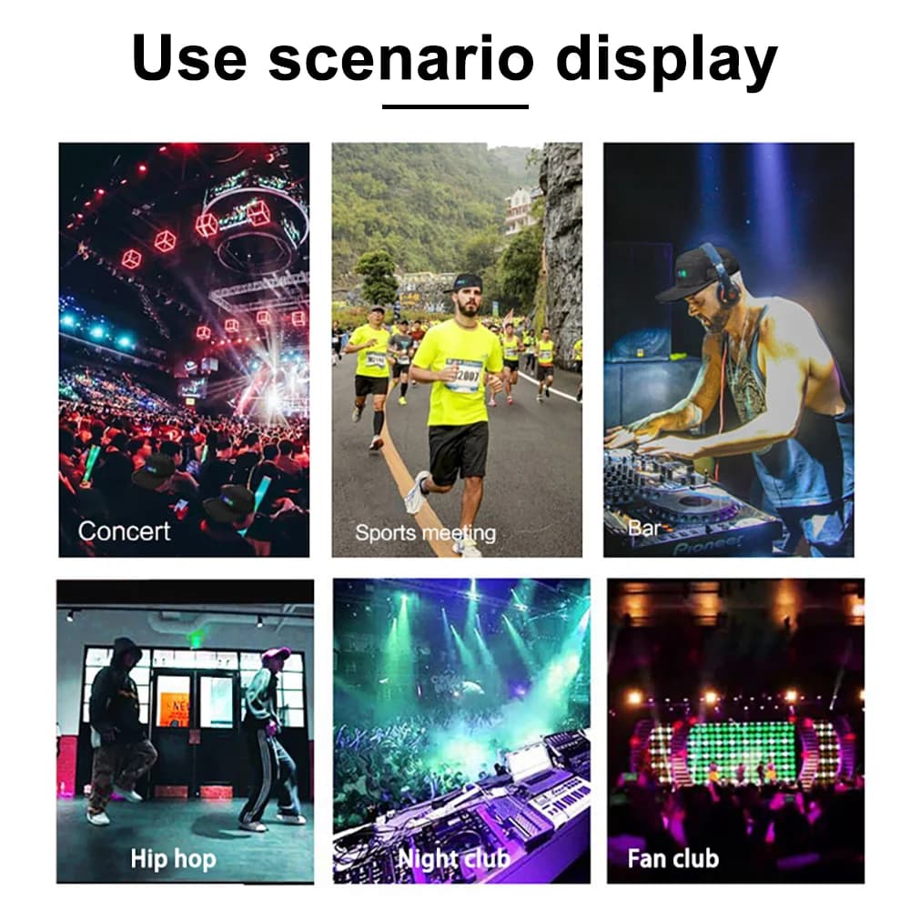 Chapeau LED avec écran d'affichage lumineux, bricolage, matrice de pixels intelligente, chapeau de B
