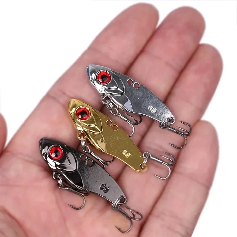 OUTKIT VIB cuillère leurre de pêche 3.5-7g métal Spinner appât de pêche manivelle basse appâts durs 