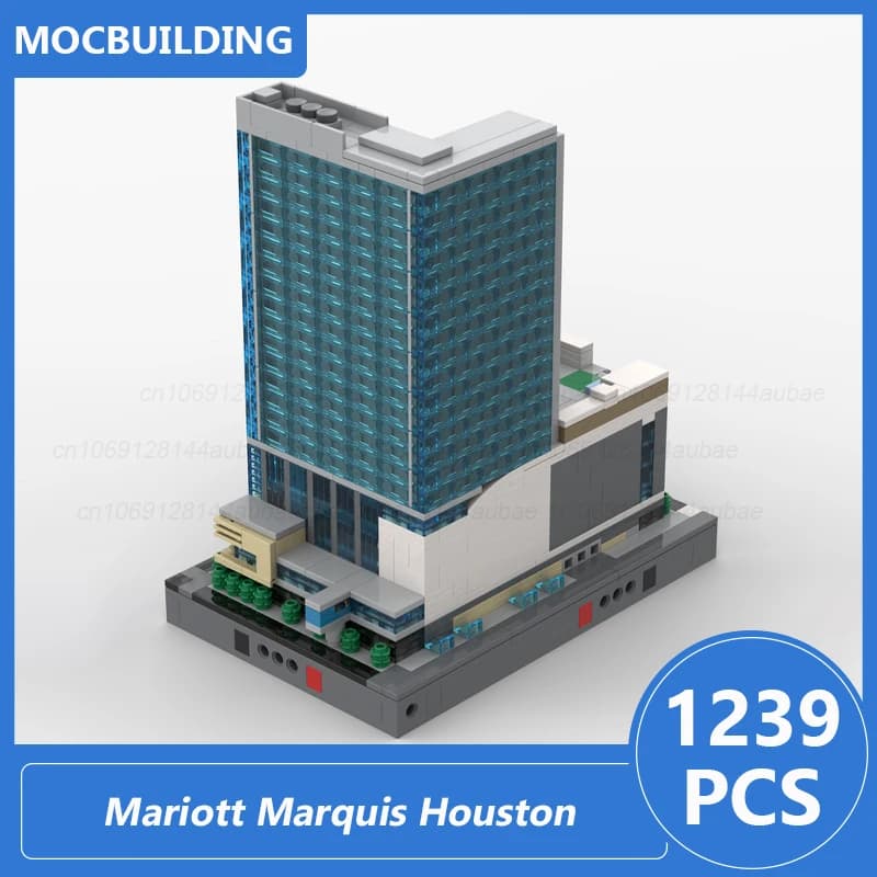 Mariott Marquis Houston Architecture Model Moc importer décennie ks, DIY Assemble Bricks, Display Co