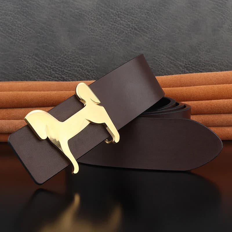 Haute qualité en acier inoxydable cheval glisser boucle hommes ceintures 3.8 cm de large en cuir vér