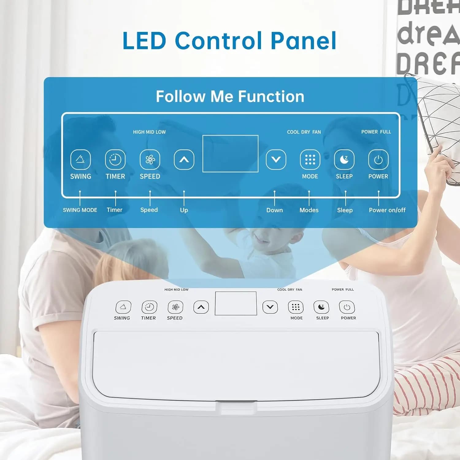 Climatiseur portable 14,000 BaryPortable avec télécommande, blanc pour les pièces jusqu'à 430 Sq. Fé
