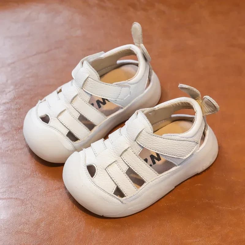 Sandales d'été en cuir véritable pour bébés filles et garçons, chaussures d'école à l'offre elles so