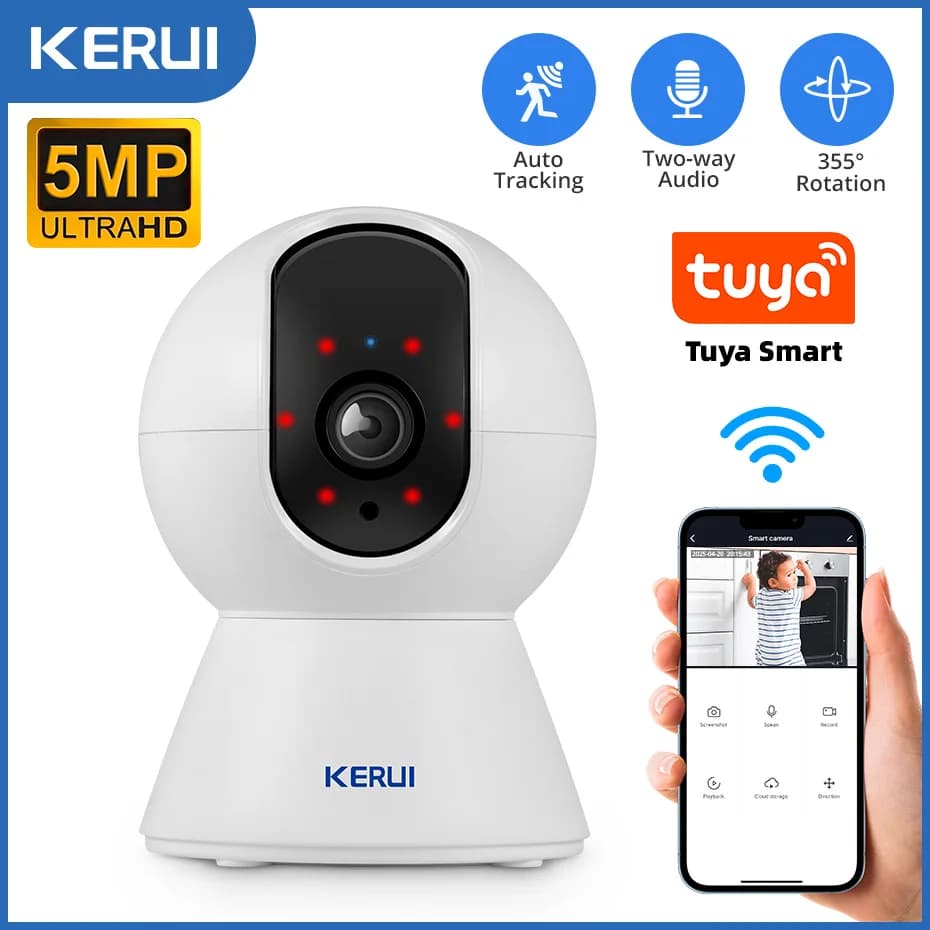 Caméra IP WiFi KERUI Onvif 4K 5MP 8MP pour intérieur, caméra de sécurité domestique sans fil, survei