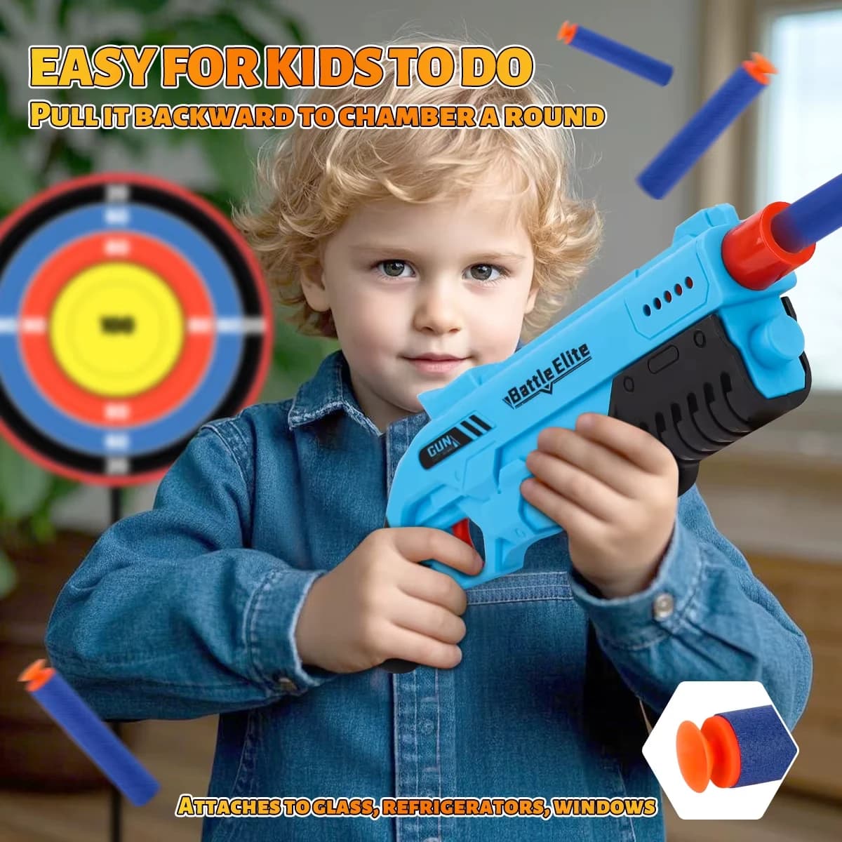 Jouet de combat manuel de lanceur de fléchettes de mousse de Blaster de balle molle durable extérieu