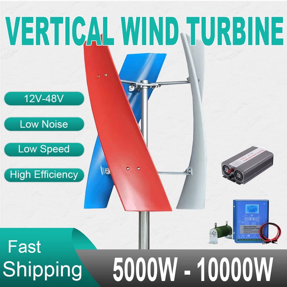 Maison bateau 8KW 10KW 5KW éolienne générateur d'énergie éolienne 12V 24V 48V axe Vertical moulin à 