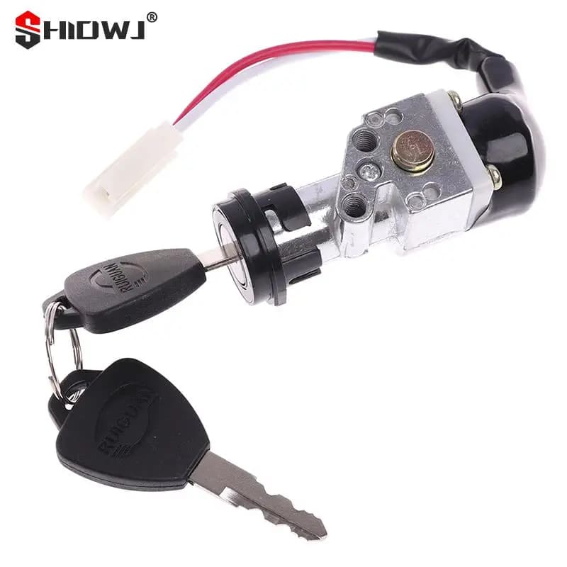 1set Universel Haute Performance Batterie Chargeur Serrure Avec 2 Clés Pour Moto Vélo Électrique Sco