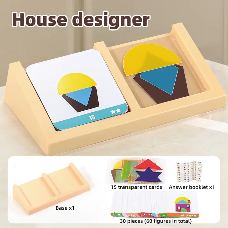 Puzzle de construction de maison à couches transparentes en plastique ABS, 60 défis et 5 niveaux, jo