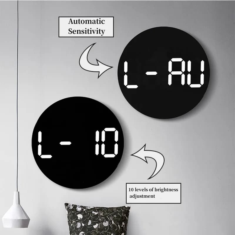 10 pouces télécommande numérique horloge murale température humidité Date semaine synchronisation co