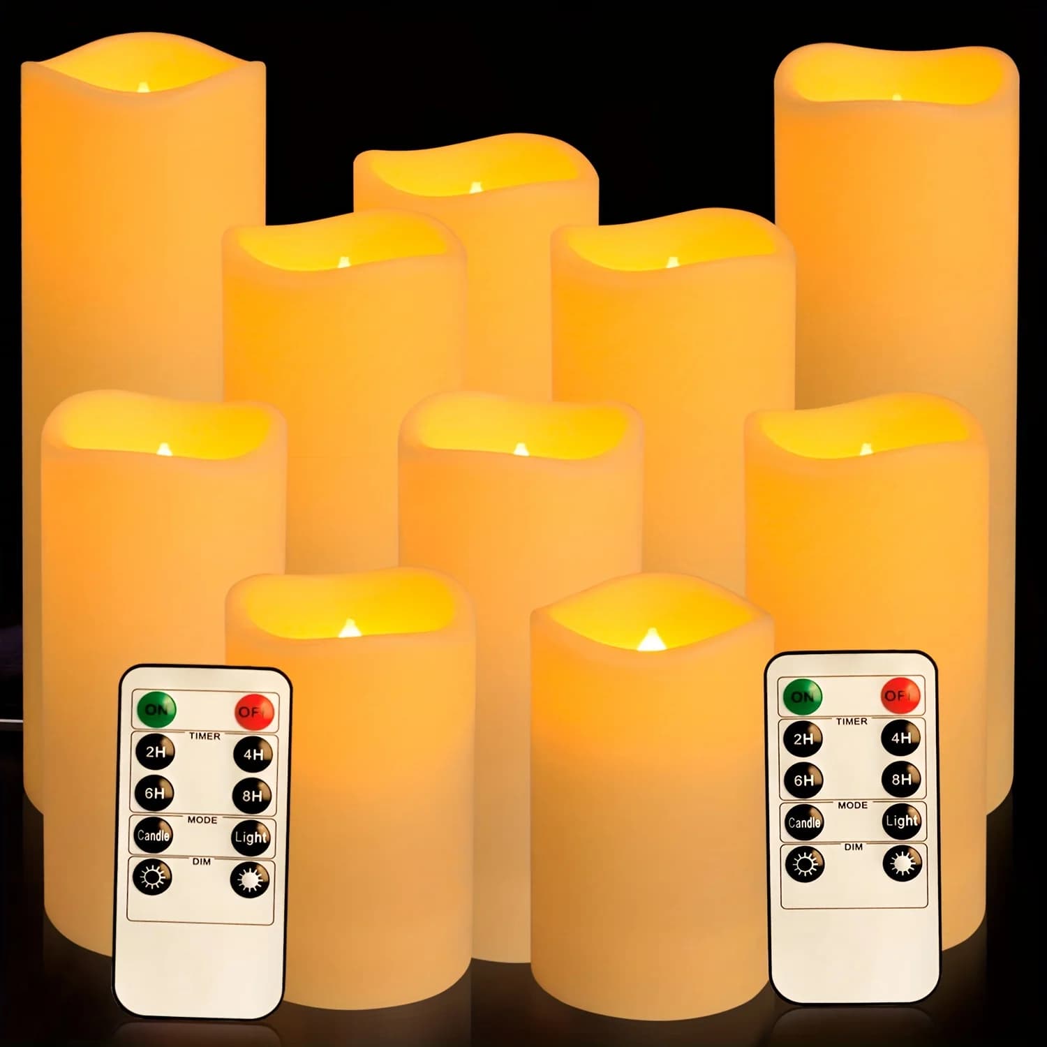 Bougies sans flamme avec télécommande, minuterie 2/4/6/8H, bougies télécommandées étanches pour l'ex