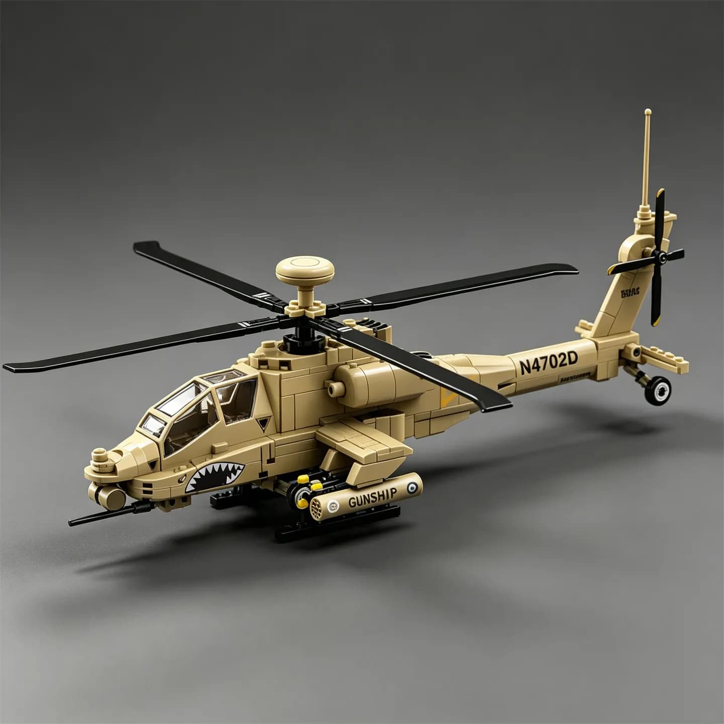 Blocs de construction d'hélicoptère armé Apache – Un modèle d'avion de haute technologie fabriqué au