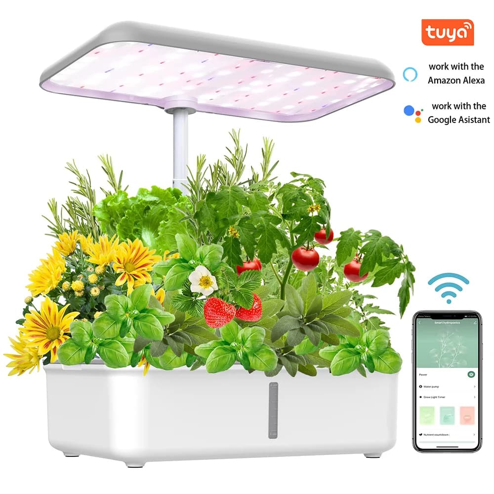 Tuya-Système Hydoponics Lauren avec lumière de croissance LED, pompe automatique, système de jardina