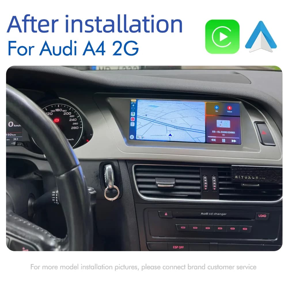 CarPlay pour Audi A4 B8 A5 2008 2009 2010 MMI 2G High CD Changer Android 14 8+128GB Lecteur multiméd