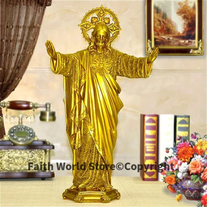 Statue de prière religieuse pour la décoration de la maison, art du catholicisme romain, décoration 