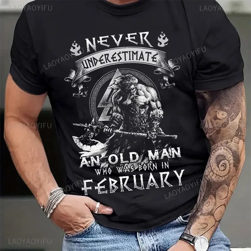 Viking Blood-T-shirt manches courtes pour homme, 100% coton, style légende, rétro, classique, Valhal