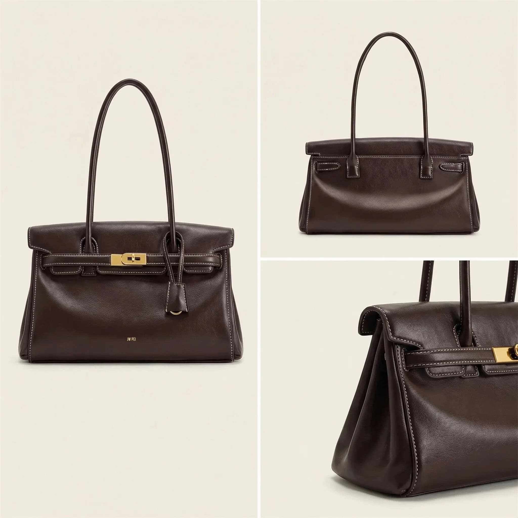 Nouveau sac à main en cuir souple pour femme JW PEI, tendance, avec boucle de verrouillage, petit de