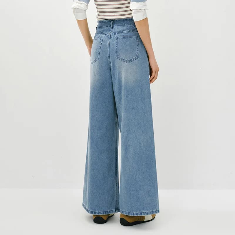 Semir – jean élégant pour femmes, ourlet brut, taille haute, jambes larges, longueur au sol, pantalo