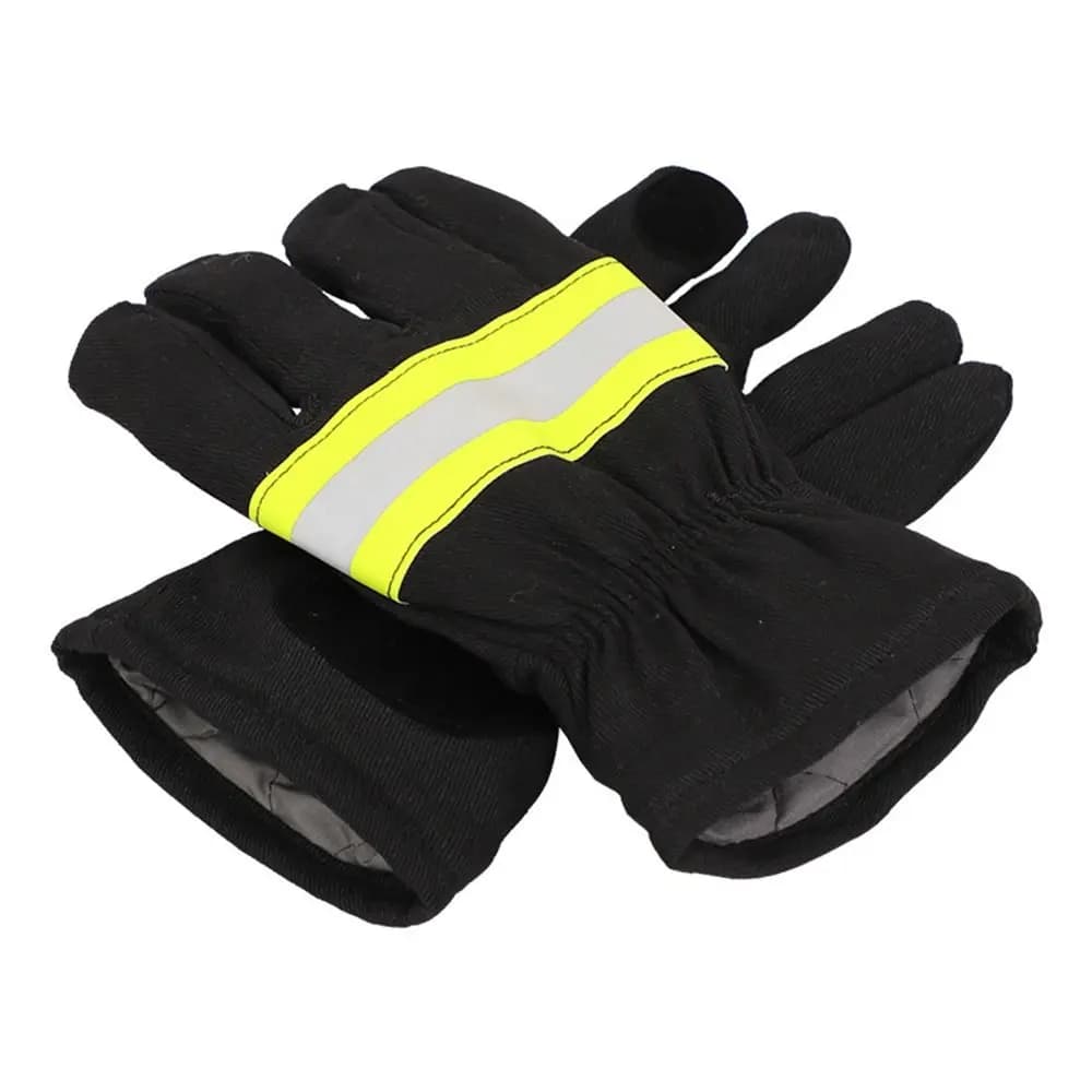 Gants de pompier noirs, sangle de coulée d'entraînement de pompier, gants de degré de feu, porter-02