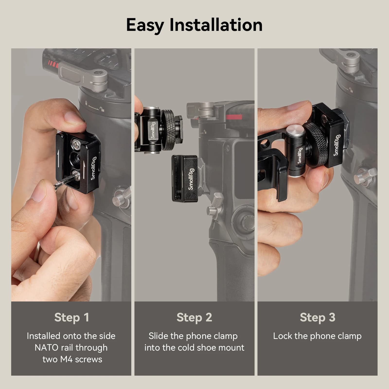 Support de téléphone SmallRig pour stabilisateurs DJI, adaptateur de montage de téléphone de réglage