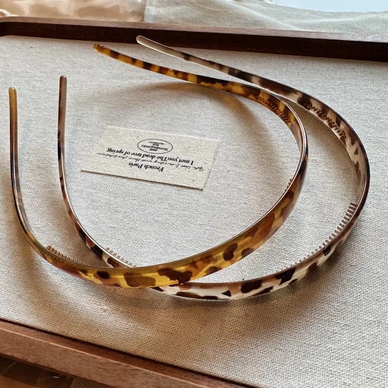 Bandeau à lunettes en acrylique, bandeau fin et doux, imprimé léopard, pince à cheveux pour femmes, 