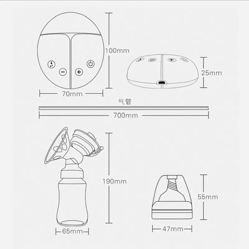 Tire-lait électrique double avec coussinets d'allaitement et stockage de lait maternel, pompes sans 