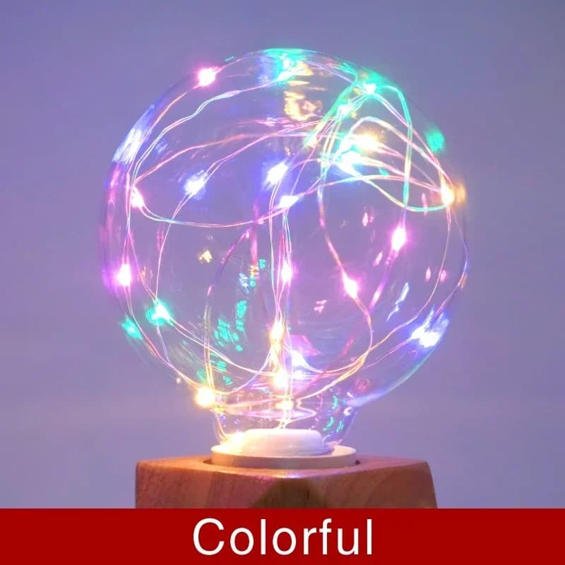 LED Edison chaîne ampoule E27 110V 220V G95 coloré RGB éclairage fil de cuivre ampoule décor à la ma