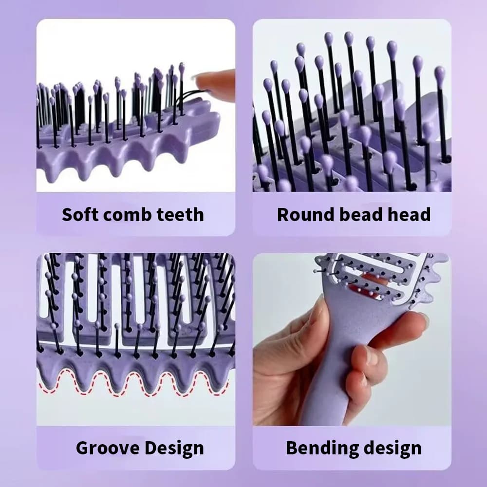 Peigne de Massage pour cheveux, brosse à cheveux en Nylon, brosse à cheveux bouclée démêlante pour S