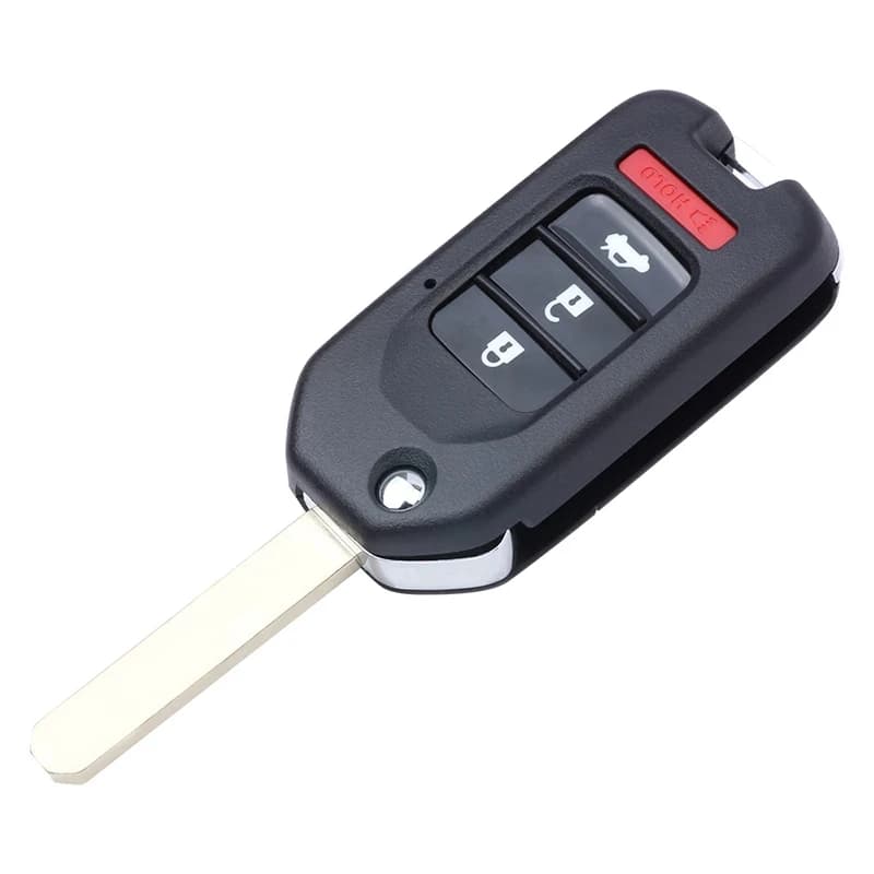 KEYECU 4 boutons modifié rabat coque de clé à distance pour Honda FIT ACCORD XRV VEZEL CITY JAZZ CIV