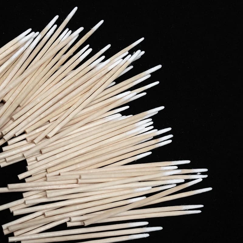 300 pièces ongles bois coton-tige bâtons propres dissolvant de vernis à ongles outils d'art tête de 