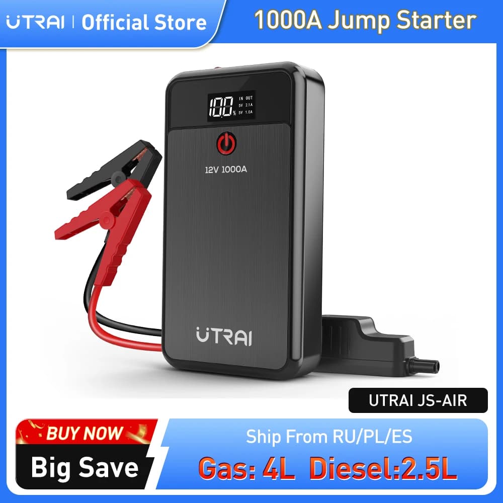 UTRAI démarreur de saut de voiture 1000A chargeur de batterie 8000mAh Booster de batterie externe de