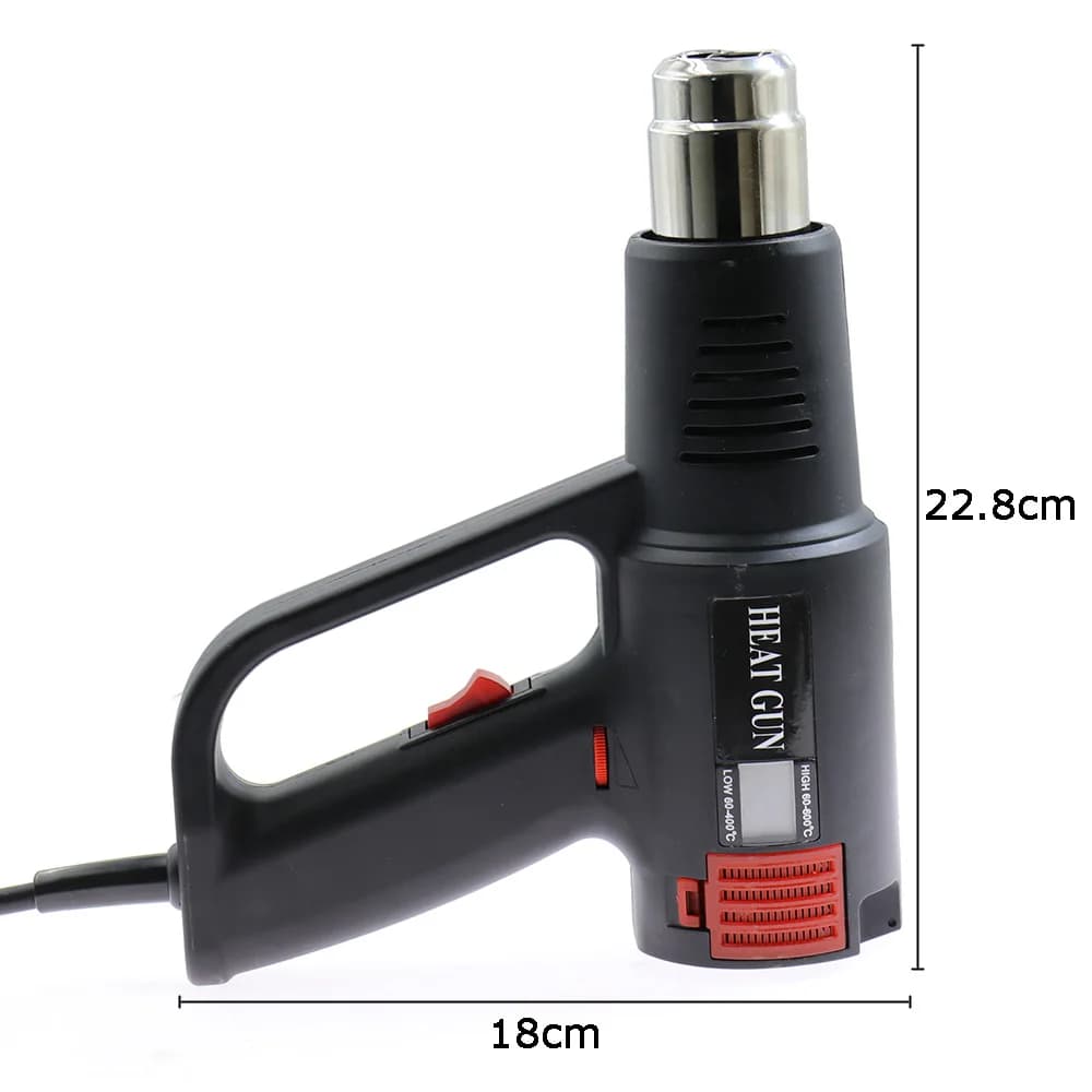 Pistolet à Air chaud électrique de qualité industrielle, 2000W, 220V, sèche-cheveux réglable en cont