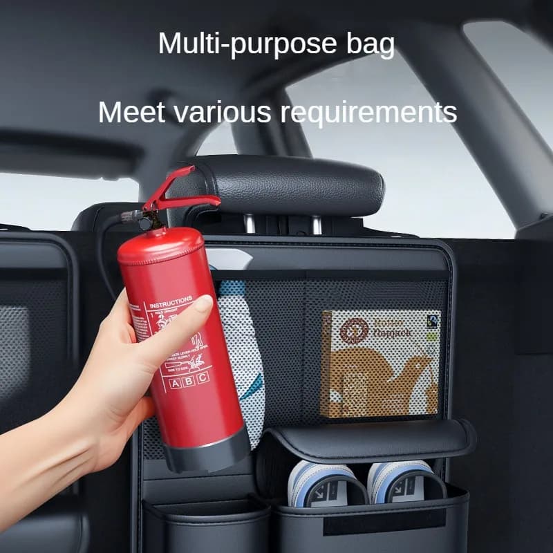 Sac de rangement en cuir pour coffre de voiture, organisateur d'outils pliables pour dossier de sièg