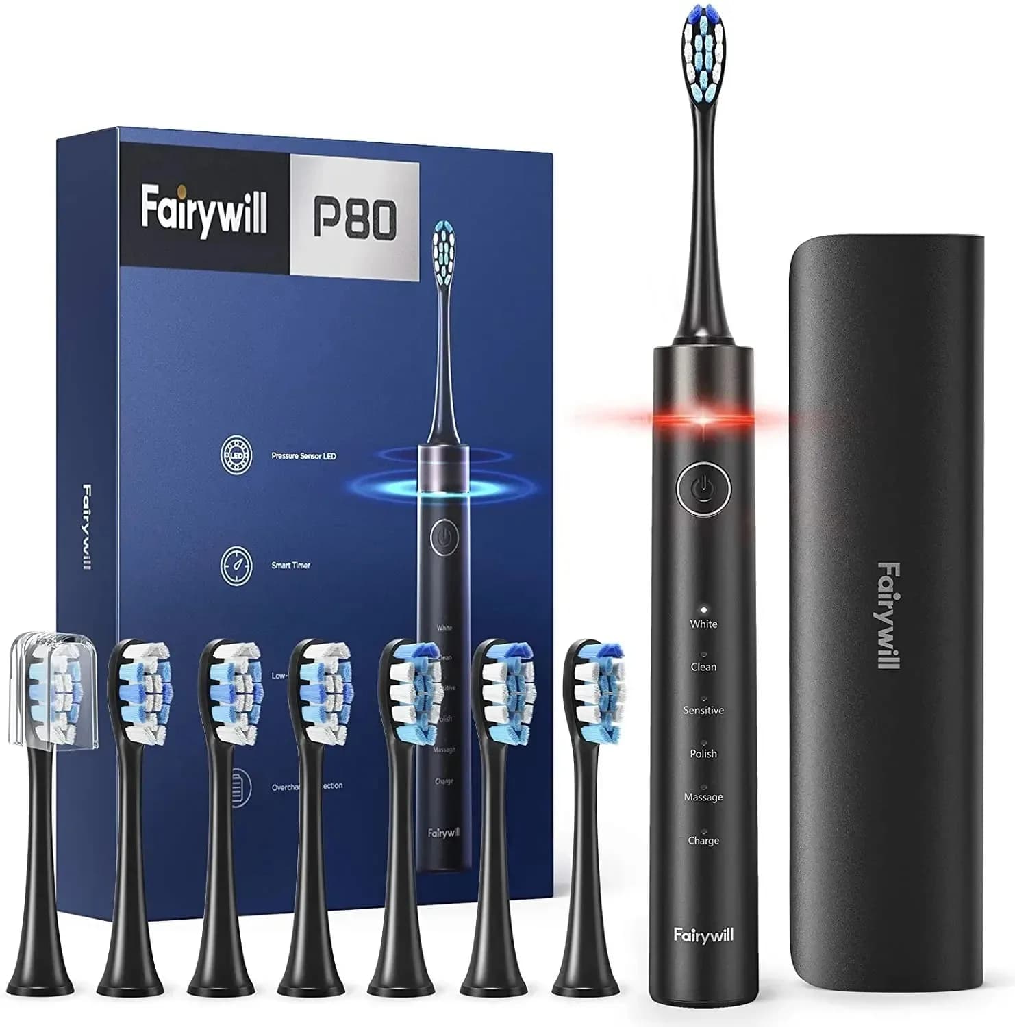 Fairywill P11 T9 P80 Têtes de brosse à dents électrique compatibles avec Fairywill P11 T9 P80 Brosse