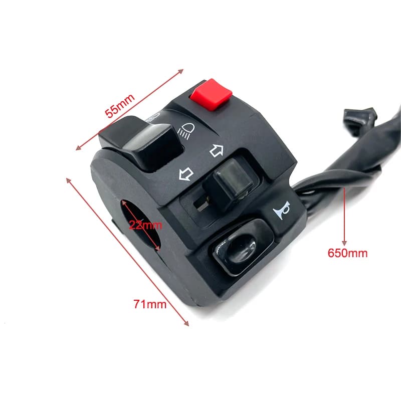 Interrupteurs de moto 22mm, bouton de klaxon, clignotant, feu antibrouillard électrique, démarrage d