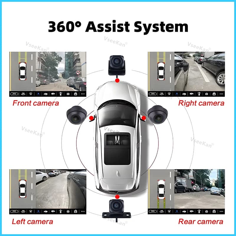 Caméra Surround View 360 ° universelle pour voiture, caméra panoramique 360 °, avant, arrière, gauch